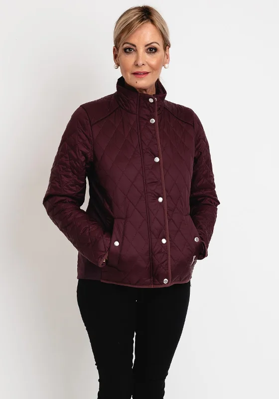 Personalized Design Barbour Womens Yarrow Quilted Jacket, Burgundy