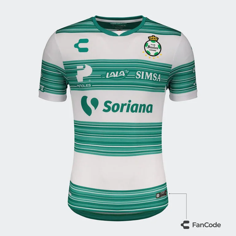 Exquisite Embroidery Charly Men's Santos Laguna Home Jersey 2020/21