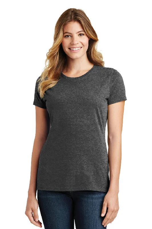 Exclusive Customization Port & Company Womens Fan Favorite Short Sleeve Crewneck T-Shirt - Heather Dark Grey