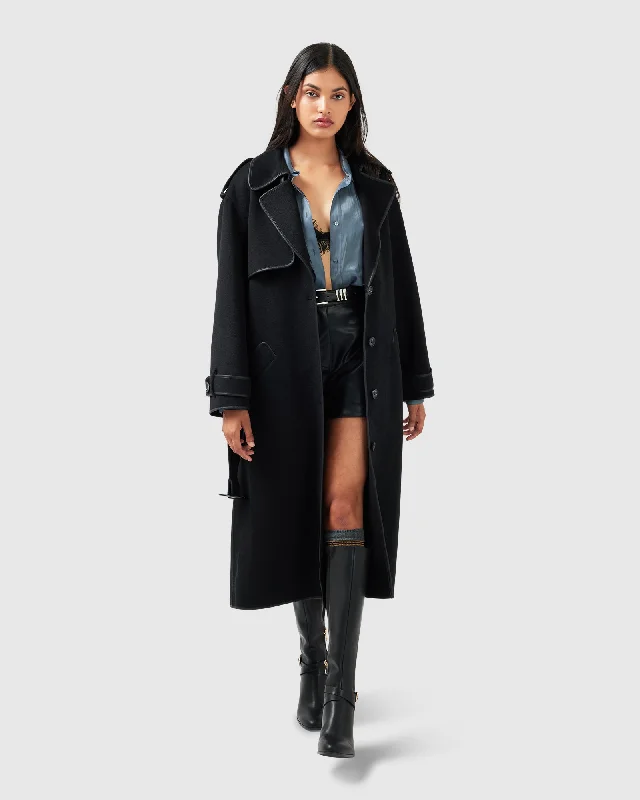 Slightly Flared Design Million Reasons Belted Coat - Black