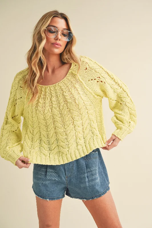 French Style Yellow Knit Sweater