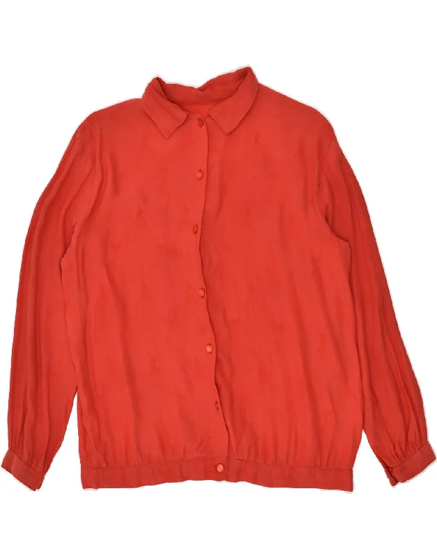 Comfortable And Cold-proof VINTAGE Womens Shirt Blouse UK 16 Large Red