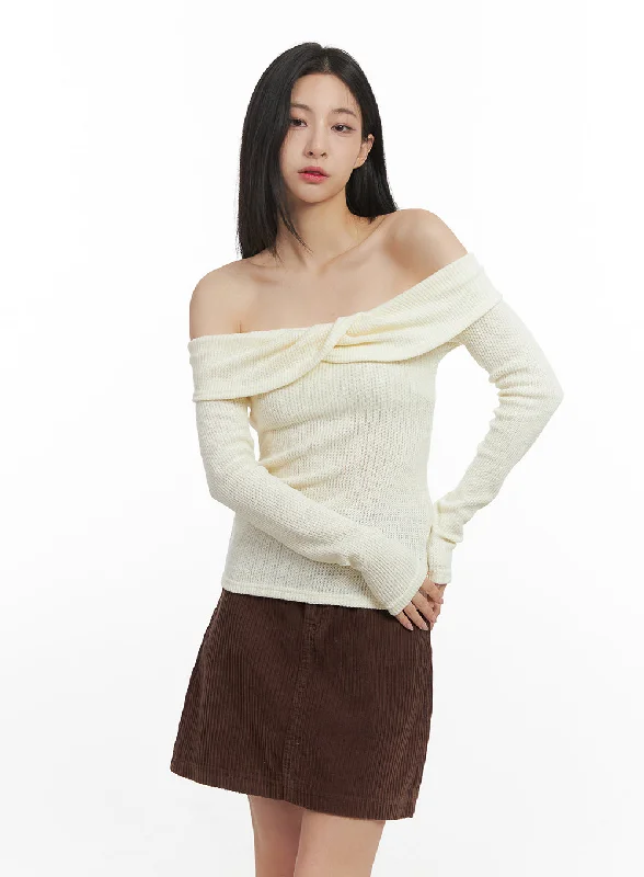 Comfortable Series Twist Off-Shoulder Top CN426