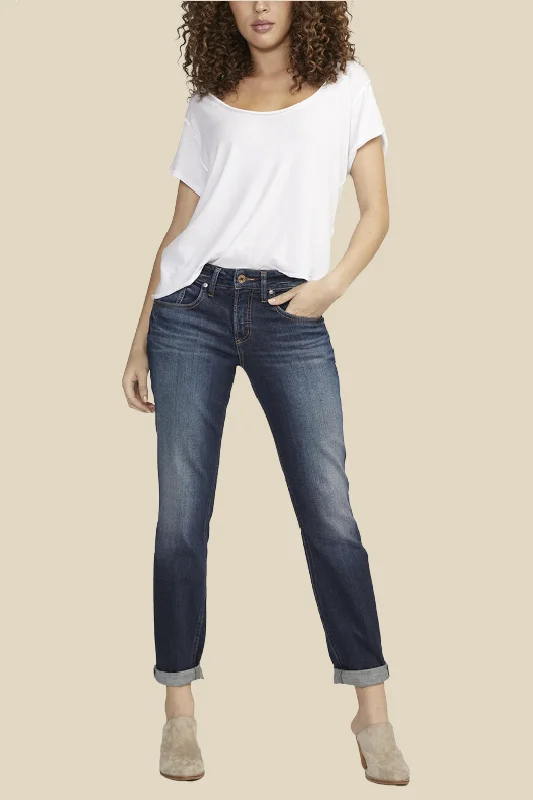 Comfortable And Casual Boyfriend Slim Leg Jeans