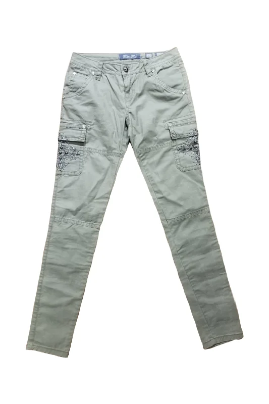 Tropical Style Cargo Skinny Jeans