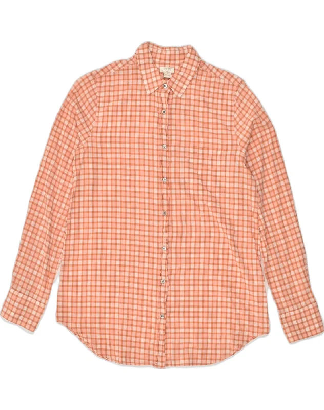 Fashionable Inner Wear J. CREW Womens Shirt UK 10 Small Orange Check Cotton