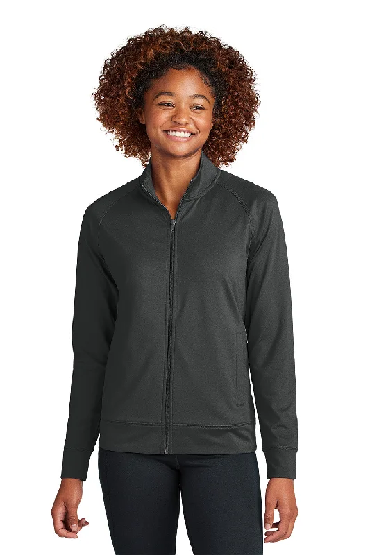 Soft And Comfortable Sport-Tek Womens Sport-Wick Moisture Wicking Full Zip Cadet Jacket - Charcoal Grey - New