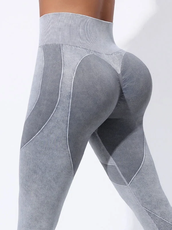 Eye-catching Personality ZASUWA Female Denim Heart-shape Scrunch Bum Leggings