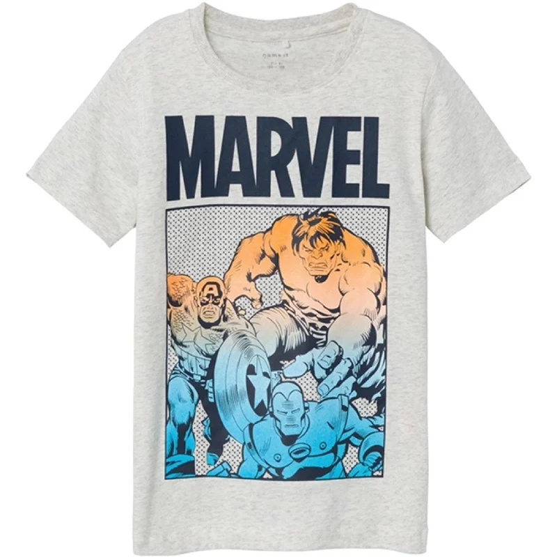 Lively And Youthful Name it Light Grey Melange France Marvel T-Shirt