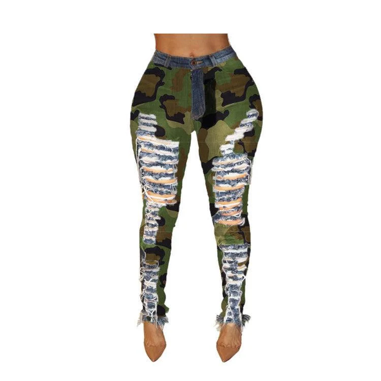 Personalized Clothing Personality Leggings  Camouflage Feet Pants