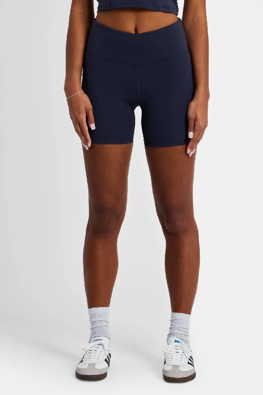 Comfortable And Cold-proof Ruched Cycling Short - Navy