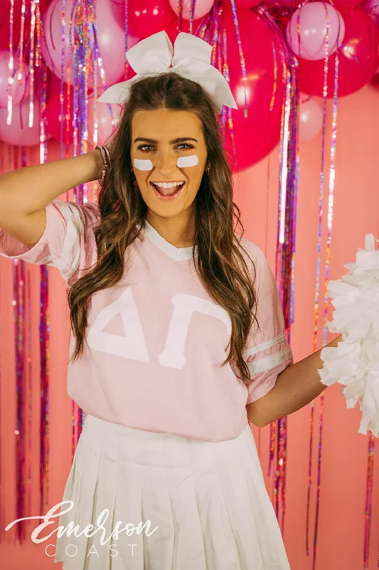 Eye-catching Personality Delta Gamma Light Pink Cheer Bid Day Jersey