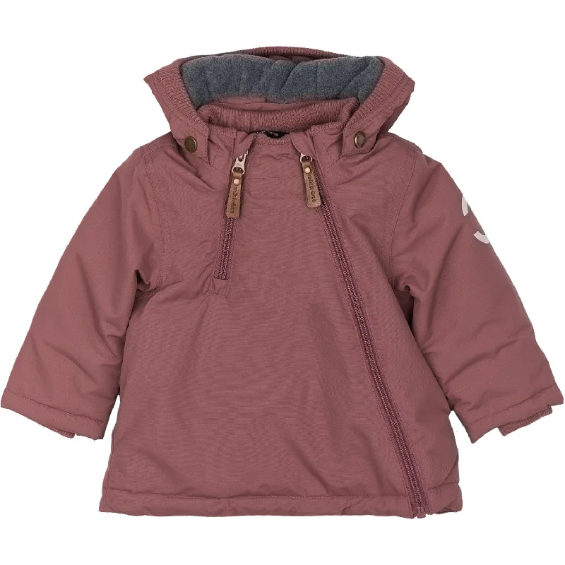 Simple And Comfortable Mikk-Line Rose Brown Nylon Jacket Solid