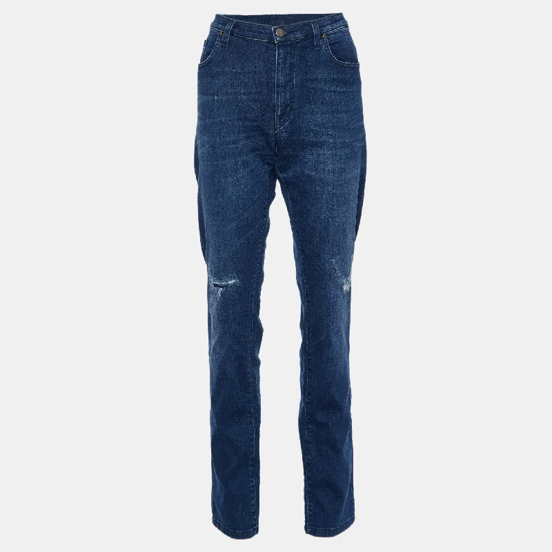 Elegant Temperament Versace Collection Blue Denim Slim Fit Jeans