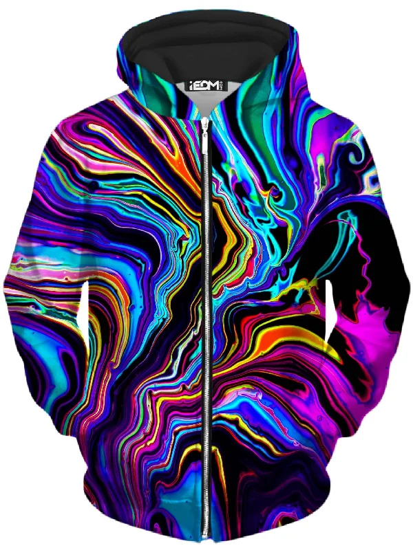 Spring Fashion Neon Rift Unisex Zip-Up Hoodie