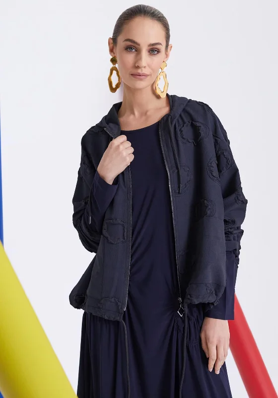 Urban Sense Naya Bubbled Material, Hooded Short Jacket, Navy