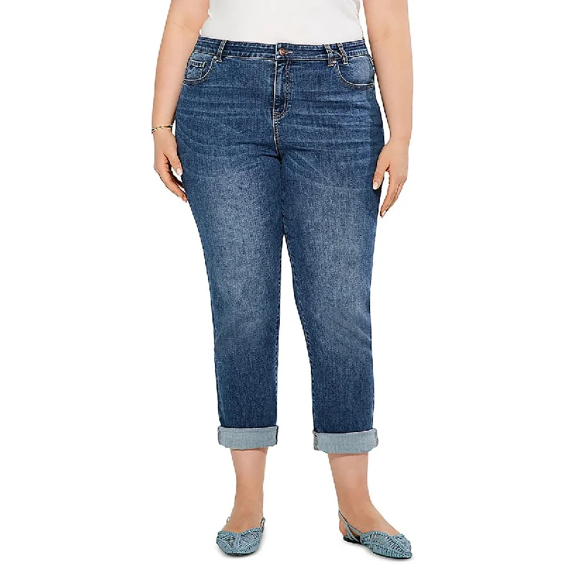 Carefree Style Nic + Zoe Womens Plus Girlfriend Denim Capri Jeans