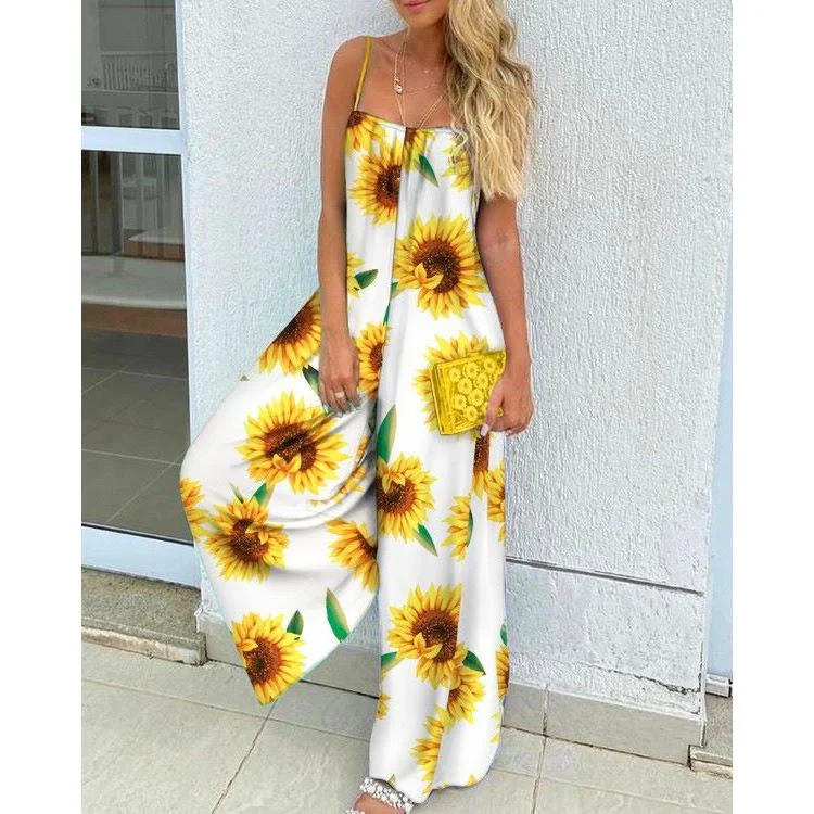 Fresh And Simple Casual High Waist Loose Jumpsuits