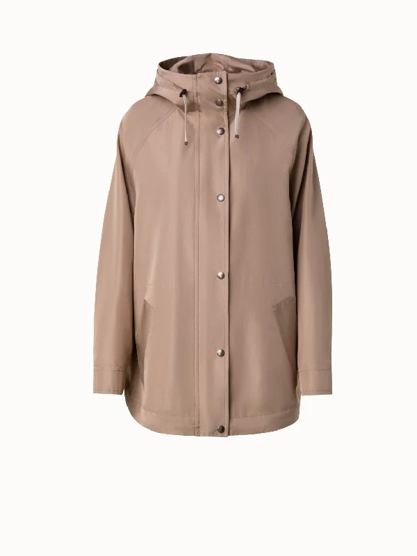 Sports Fashion Water Repellent Parka in 100% Mulberry Silk