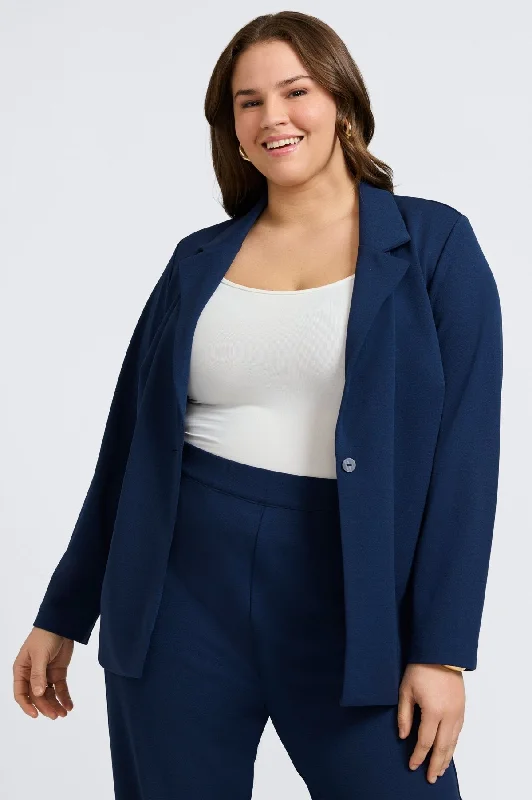 Fashion Innovation Morgan Plus Knit Crepe Blazer