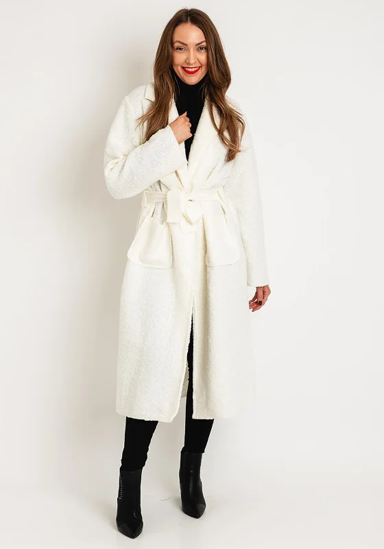 Urban Style Serafina Collection One Size Long Sherpa Jacket, Cream