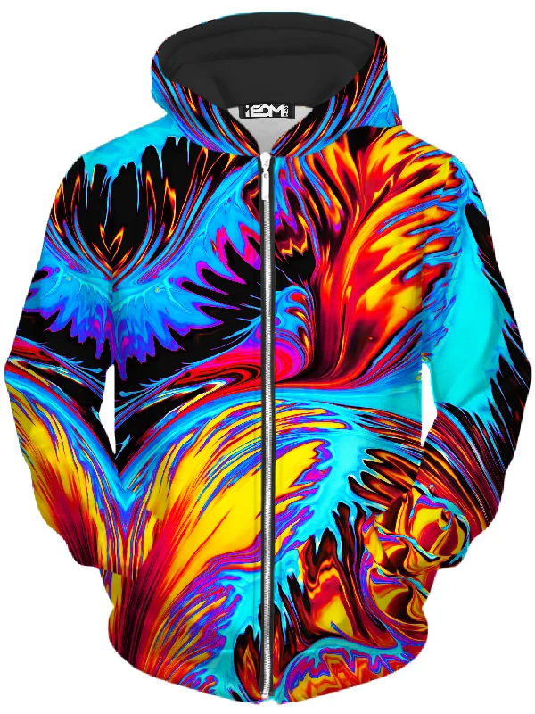 Comfortable And Cold-proof Phoenix Feather Unisex Zip-Up Hoodie