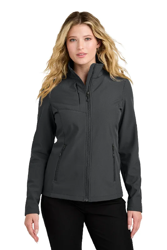 New Season Series Port Authority Womens C-FREE Core Water Resistant Soft Shell Full Zip Jacket - Steel Grey - New