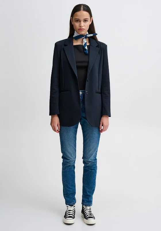 Luxury And Elegant ICHI Kate Long Blazer, Total Eclipse