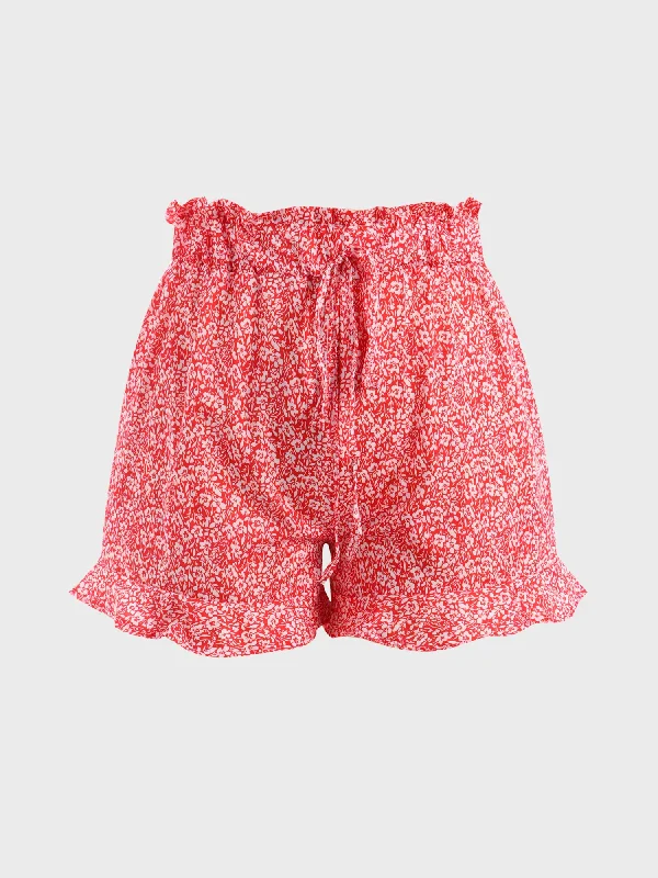 Eye-catching Personality Midsize Summer Floral Print Chiffon Shorts