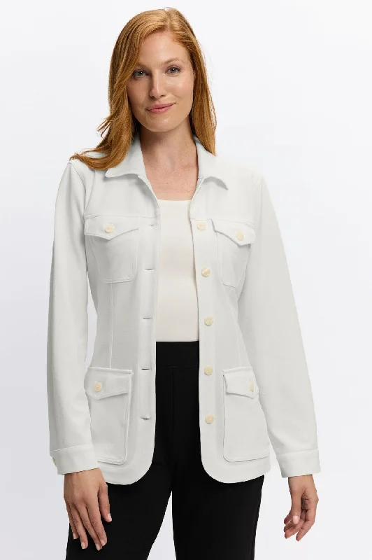 Feminine Charm Stella Knit Crepe Belted Jacket