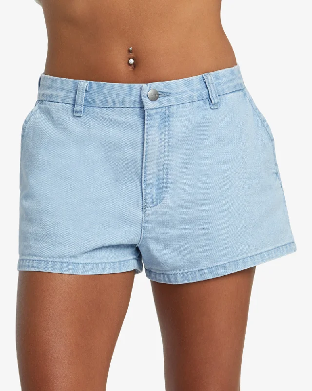 Stretch Design Weekend Denim Shorts - Light Vintage Wash