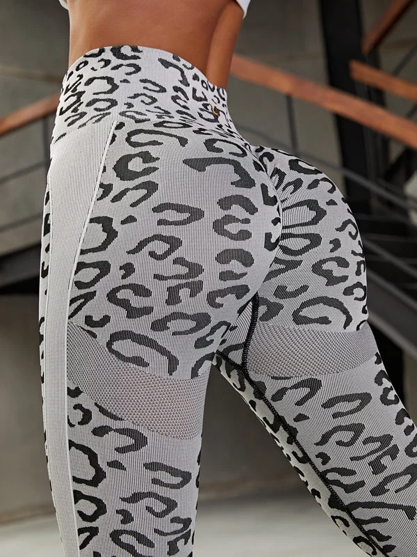 Comfortable And Cold-proof ZASUWA Female Leopard Scrunch Bum Quick-dry Leggings