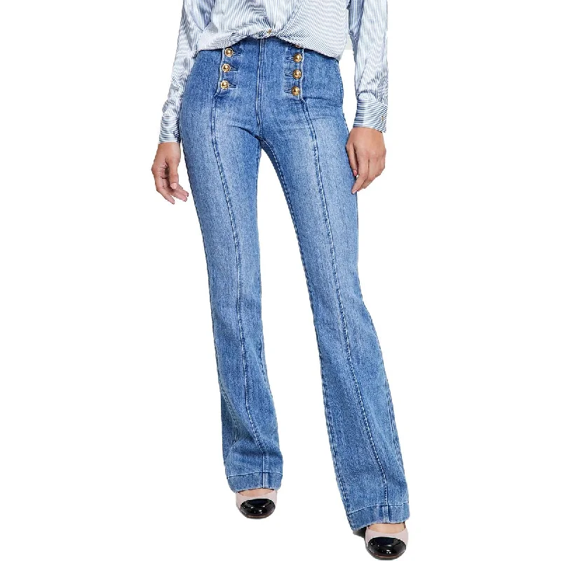 Spring Fashion MICHAEL Michael Kors Womens Sailor Front Flared Leg Flare Jeans