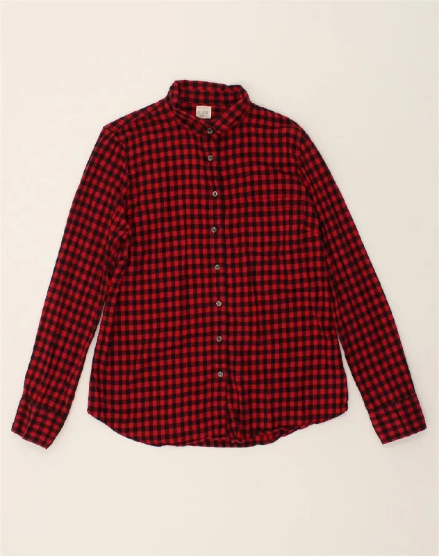 Spiritual Vitality J. CREW Womens Shirt UK 14 Medium Red Gingham Cotton