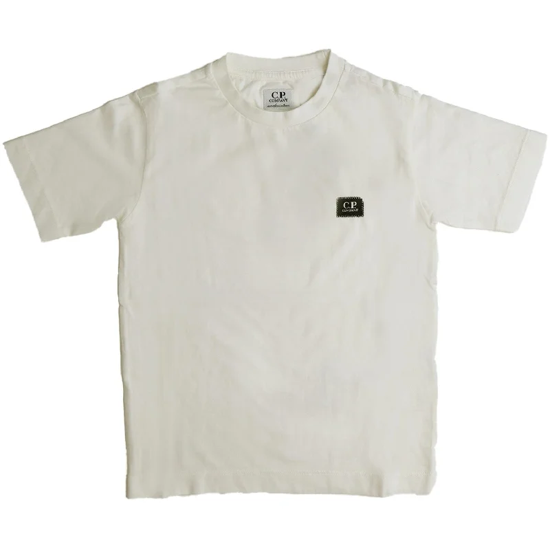 British Fashion C.P. Company Gauze White T-Shirt Short Sleeve