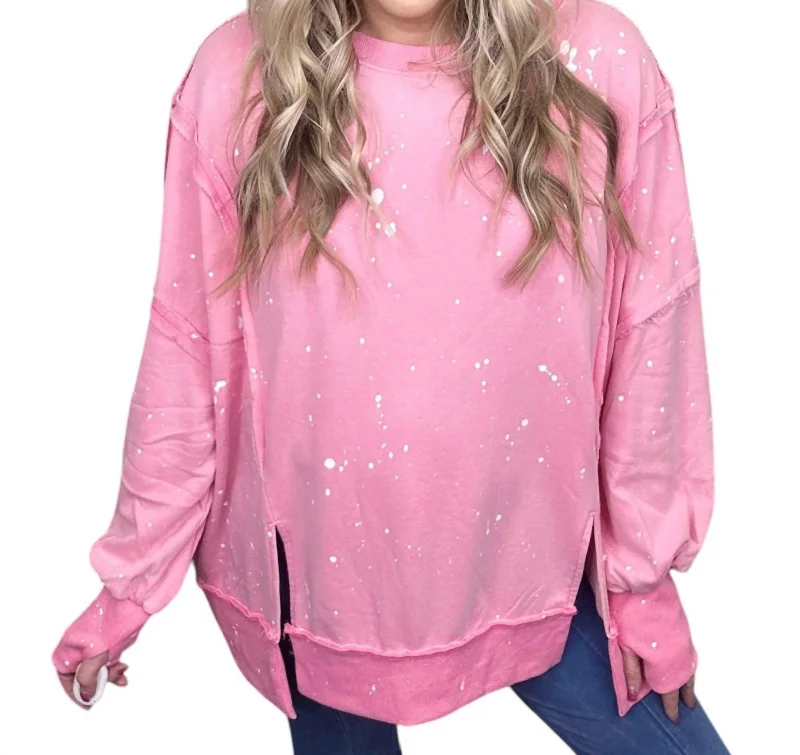 Comfortable Fashion Splash Of Greatness Sweatshirt In Pink