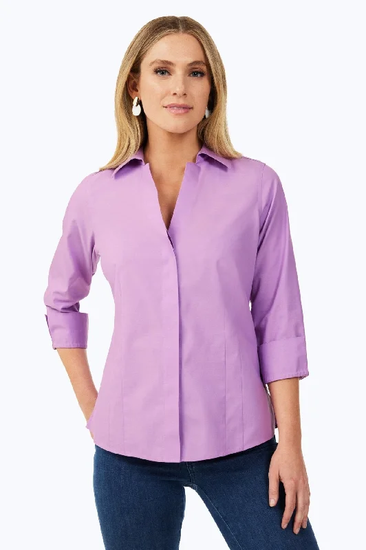 Ethnic Style Taylor Pinpoint No Iron 3/4 Sleeve Shirt, Soft Violet