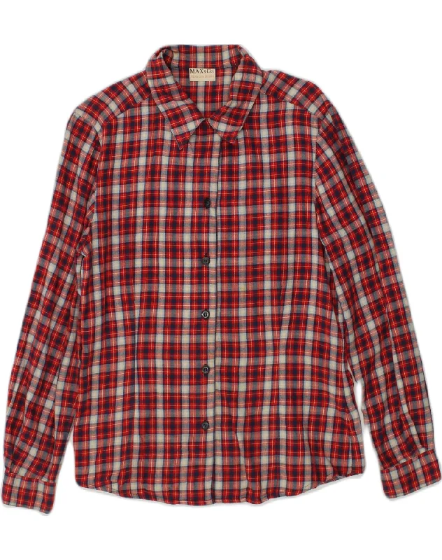 End Of The Year MAX & CO. Womens Shirt IT 40 Small Red Check Cotton