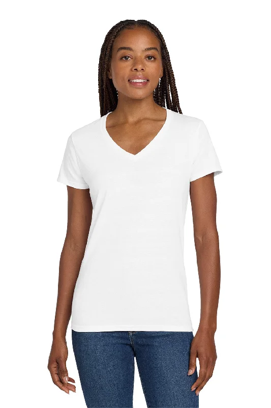 Versatile Items Gildan Womens Short Sleeve V-Neck T-Shirt - White