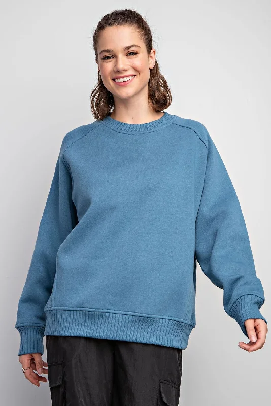 Spiritual Vitality Blue Pullover Terry Crewneck