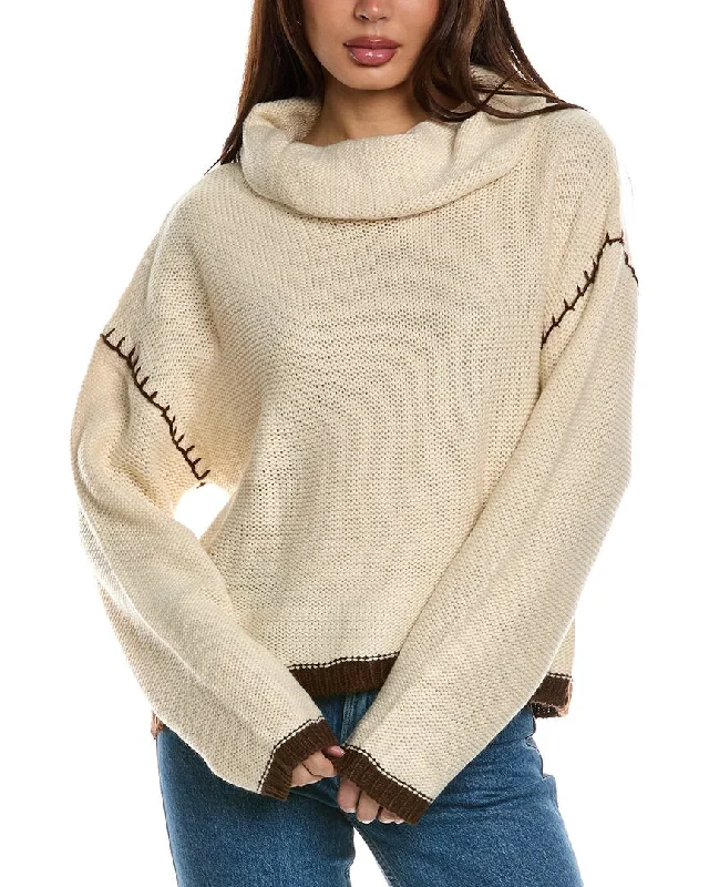 Classic Retro Driftwood Cowl Neck Sweater