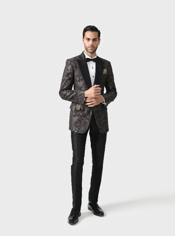 Unique Prints THE GOLD FOIL FLORA TUXEDO JACKET