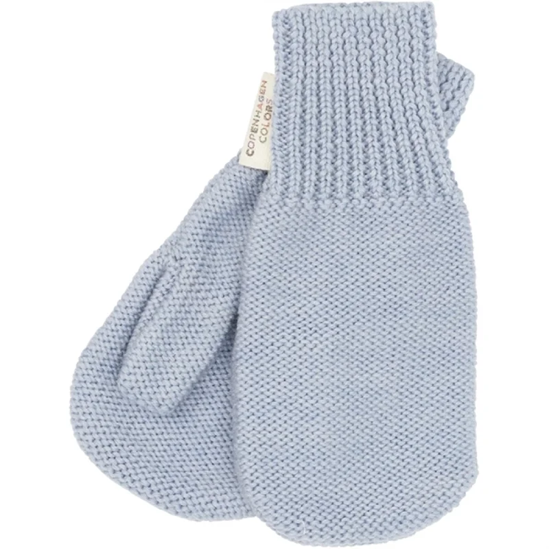 Classic Color Copenhagen Colors Dusty Blue Wool Knitted Mittens