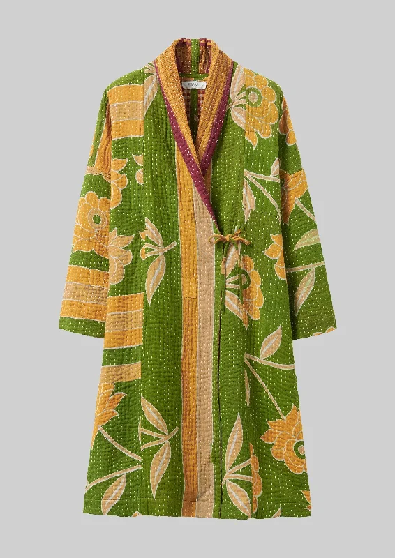 Dessert Matching Repurposed Kantha Coat | Greens