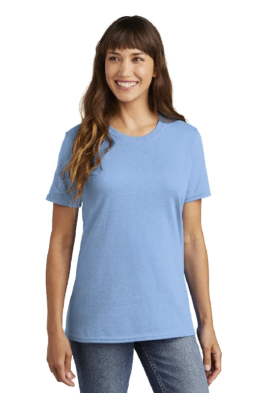 Light And Breathable Port & Company Womens Core Short Sleeve Crewneck T-Shirt - Light Blue