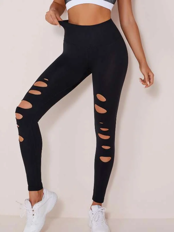 Elegant Design ZASUWA Female Cutout Stretch Sports Leggings