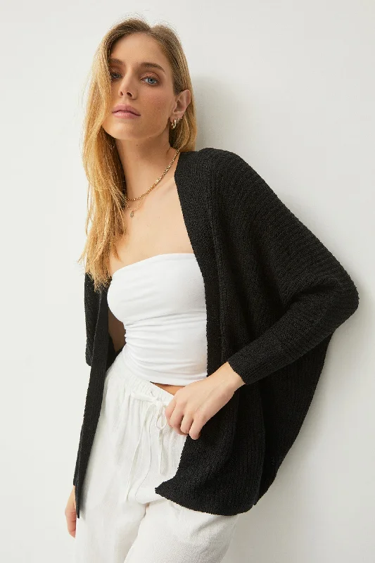 Modern Tailoring Black Knit Dolman Sleeve Cardigan