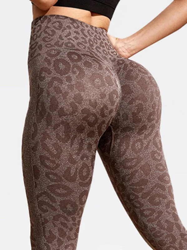 Sexy Fun ZASUWA Female Leopard Print Scrunch Bum Seamless Leggings