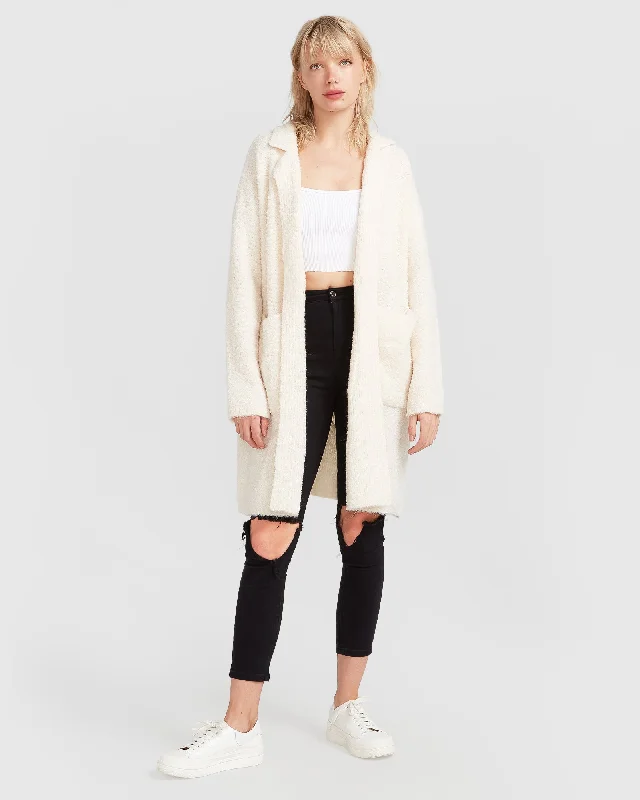 Urban Style Days Go By Sustainable Blazer Cardigan - Cream