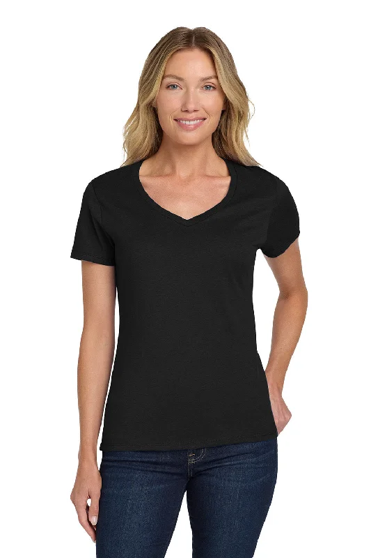 Personalized Design Hanes Womens Nano-T Short Sleeve V-Neck T-Shirt - Black